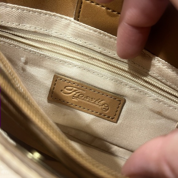 Fossil Natural Straw Embroidered Wildflower Purse Handbag - Picture 4 of 10